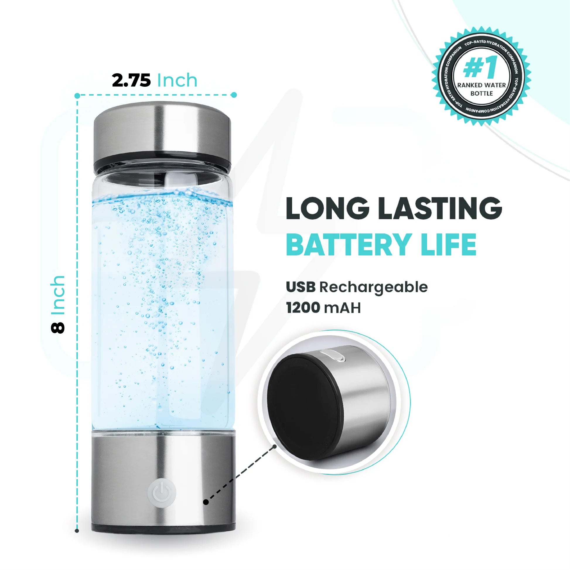 HydroUp hydrogen water bottle with sleek design and smart technology